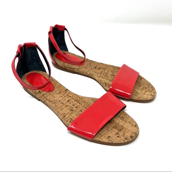 See By Chloe Patent Leather Peach Orange Summer Sandals - Picture 2 of 10